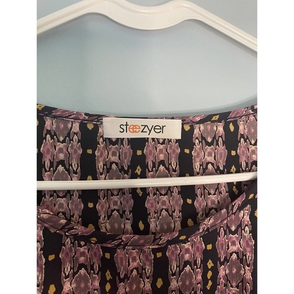 Steezyer Tribal Boho Dress Teal Navy Rose Pink Size Small - Picture 3 of 6